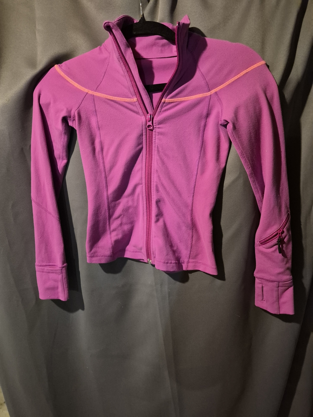Girls Active Zip Jacket in Bright Magenta
